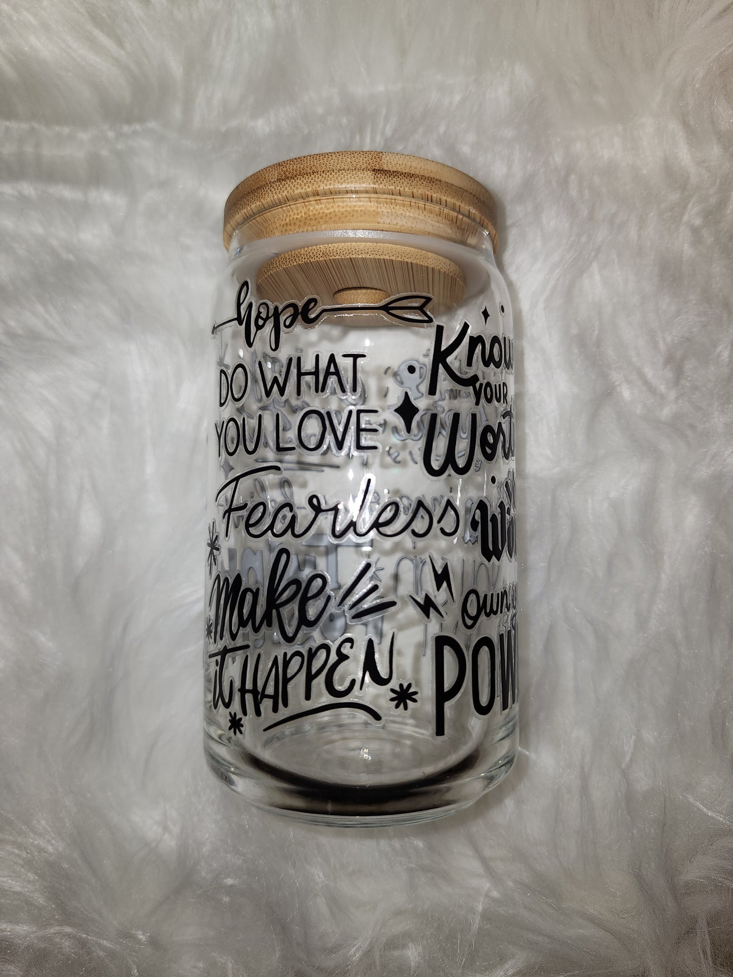 Think Positive Glass Can