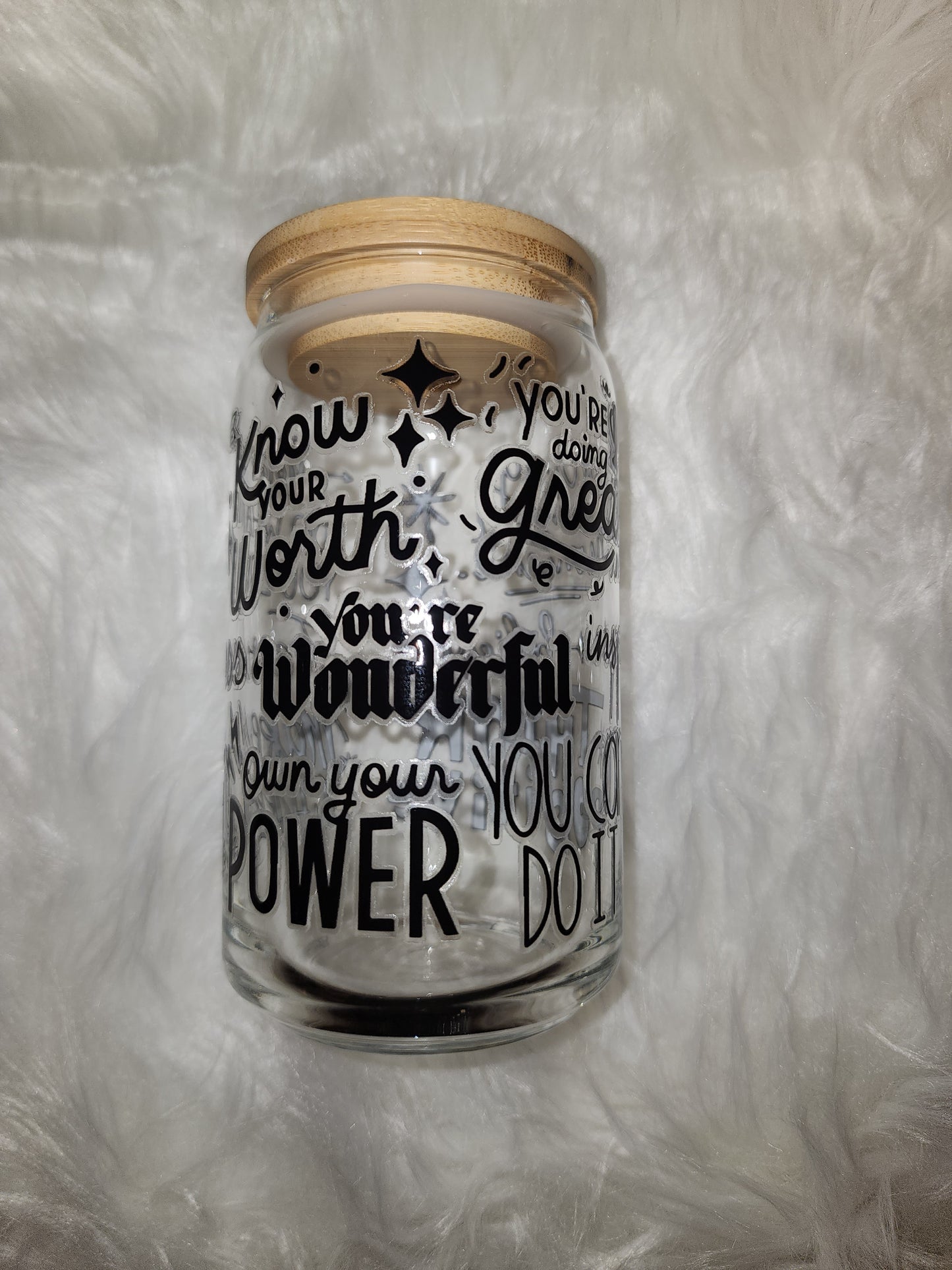 Think Positive Glass Can